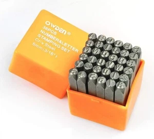 Professional 36Pcs. Steel Metal Stamps Set,(3/16”) 5mm,Steel Number and Lette... - Picture 1 of 7