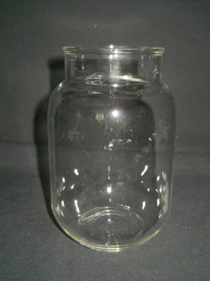 Frasco inferior plano boca ancha de vidrio 700 ml con cuello de identificación de 60 mm (94 mm OD x 140 mm H) Foto 1 de 2