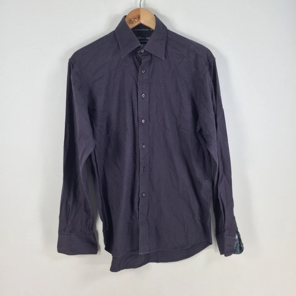 David Smith Hombre Camisa Abotonada Talla S Azul Marino Manga Larga Cuello 057540 Foto 1 de 4