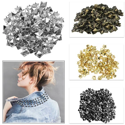 TRIMMING SHOP Pyramide Metall Punk Nieten Nieten Rock Leder Basteln Jacke Taschen 50 100 Stück