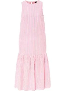 Vestido con cintas Petite talla 42 rosa oscuro rayas midi vestido de verano nuevo - Imagen 1 de 1