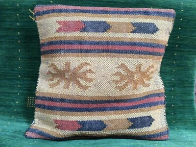 17" x17" Hand- Woven Southwestern Design Home Decor Wool Pillow Cover SZM-306 - Image 1 of 4