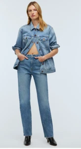 Madewell $128 The Tall '90s Straight Jean in Rondell Wash Size T24 NN691 - Picture 1 of 12