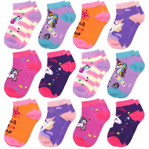 Falari 12 Pares Surtidos Unicornio Niño Niño Niña Calcetines al Tobillo 2-4, 4-6, 6-8 años - Imagen 1 de 1