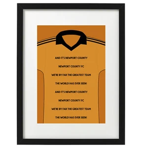 Newport County fans song / retro shirt art print / poster - Picture 1 of 2