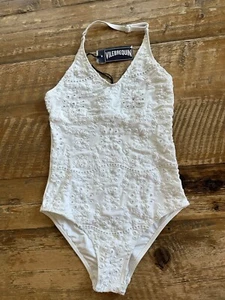 NWT Vilebrequin Girls Size 8 Swimsuit 1 Piece White Halter Swimwear - Picture 1 of 11