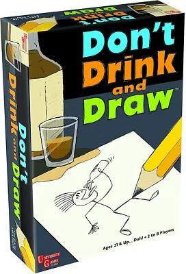 UNIVERSITY GAMES Don't Drink & Draw Spiel Erwachsene Party Trinken Brettspiel
