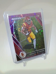 2021 Prizm Draft Picks Football Amon-Ra St. Brown RC Purple Disco /50 #133 - Bild 1 von 2