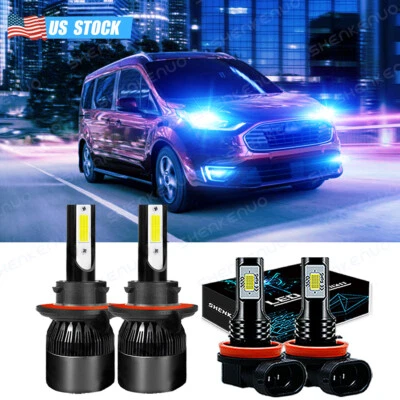 For Ford Transit Connect 2010-2013 8000K LED Headlights + Fog Lights Bulbs Combo - Image 1 of 4