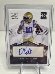 2021 Leaf Ultimate Demetric Felton RC Signed Rookie Card Numbered 4/15 - Picture 1 of 2
