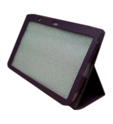 Purple PU Leather Case With Stand Flip Cover For HTC Flyer Protection - Image 1 of 3