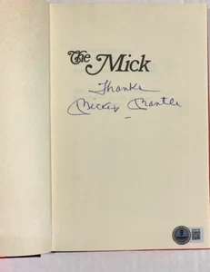 "The Mick" by Mickey Mantle with Herb Gluck Signed Auto Hard Cover Book NICE BAS - Picture 1 of 6