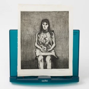 Original 20. Jahrhundert Radierung signiert & nummeriert 4/11 schwarz-weiß 8"x10" - Bild 1 von 5