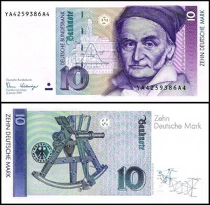 Germany Federal Republic 10 Deutsche Mark, 1989, P-38a, UNC - Picture 1 of 1