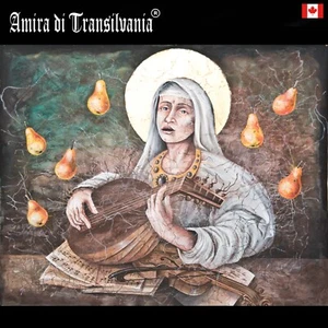 religious art sacred painting contemporary saint women portrait music pears aceo - Foto 1 di 24