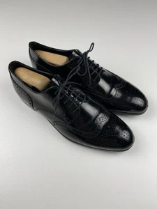 ZAPATOS EMPORIO ARMANI NEGROS BUDAPESTER OXFORD MADE IN ITALY TALLA 41 UK 7 NP449,- - Imagen 1 de 5