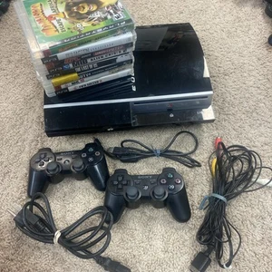 Sony Playstation 3 PS3 Fat CECHL01 PS3 Bundle With Games, Controllers-Tested - Picture 1 of 13