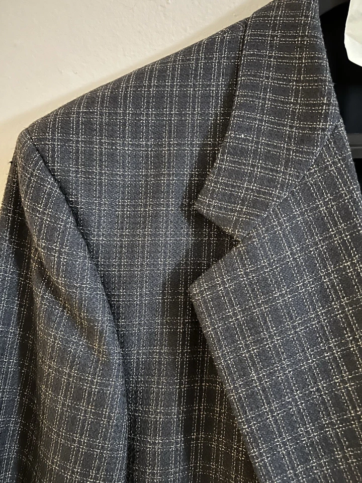 Aquascutum London Men’s wool Sports Coat Blazer Blue Plaid Checker Size 43R - Image 1 of 4