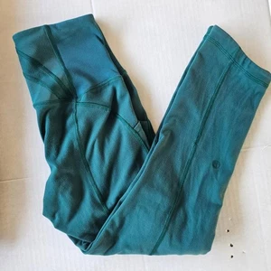 Lululemon High-Rise Run Crops Women's Size 2 | Mesh Panels + Angled Hem- EUC - Picture 1 of 5
