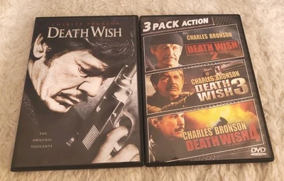 DEATH WISH 1-4 DVD Lot Charles Bronson VIGILANTE JUSTICE Revenge ACTION  - Image 1 of 4