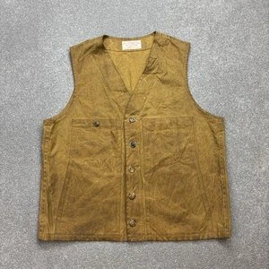 CC Filson Vest Adult Large Brown Tin Cloth Waistcoat Outdoors USA Jacket Men - Picture 1 of 14