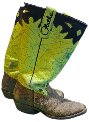 Olathe Boot Co., Botas de Vaquero Top Araña Verde, Niños Talla 1 Foto 1 de 4