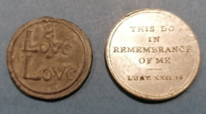 Cawdor 1791 love token and 1833 Cawdor Church Communion Token. Scottish tokens.