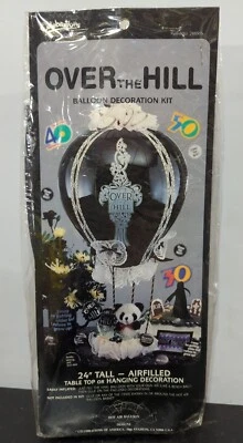 气球熊问候“Over the Hill”24 英寸充气装饰 - 复古,全新 — 第 1/2 张图片