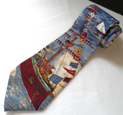 Windsor Tie Americana Series Full Dress Circa 1884 Novelty Silk USA  58" Vintage - Image 1 of 4