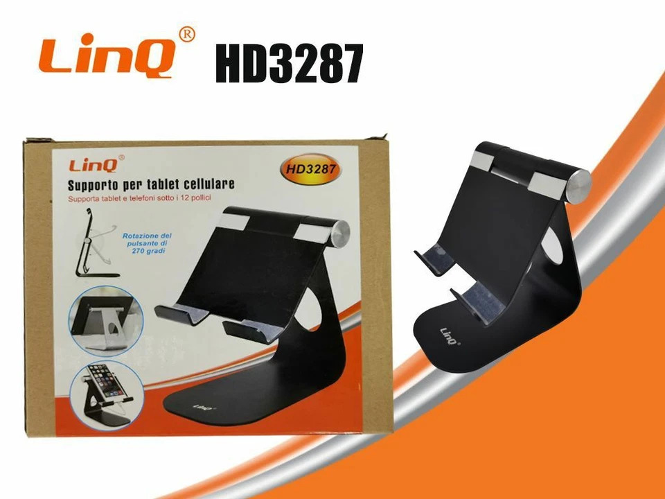Staffa Supporto Da Tavolo In Alluminio Per Smartphone e Tablet Linq Hd3287 - Immagine 1 di 1