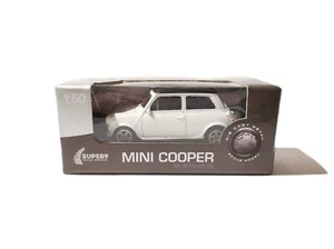 Welly 1/60 Mini Cooper 1300 Black White Voiture Miniature 1/64 - Foto 1 di 1
