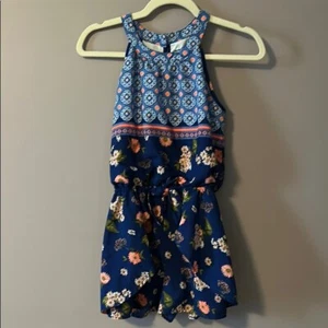 My Michelle Kids Floral Blue Romper - L - Picture 1 of 5