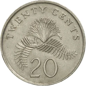 Singapore | 20 Cents Coin | Puff plant frond | Km:101 | 1992 - 2012 - Picture 1 of 12