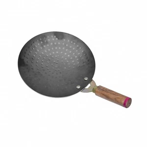 Heavy Iron Hammered Tawa | Lohakhand Matthar Tava with Wooden Handle - Picture 1 of 4