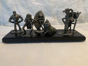 DISNEY SET OF 6 PEWTER FIGURES FROM GENERAL MILLS BUZZ LIGHTYEAR  WOODY W/ BASE