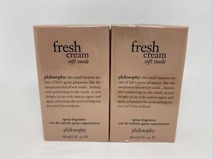 2X Philosophy Fresh Cream Soft Suede Toilette EDT Perfume Spray 2 oz EACH = 4 oz