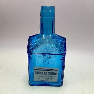 Wheaton Glass Blue Bottle Pancake Syrup Paul Revere - Picture 1 of 8
