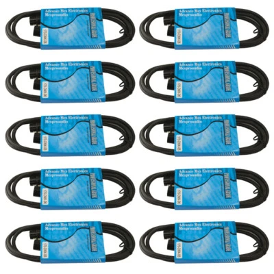 MCSPROAUDIO 10 Pack 6 FT Foot Feet DMX 512 3 P Pin XLR Data Signal Transfer Cable Patch Cord