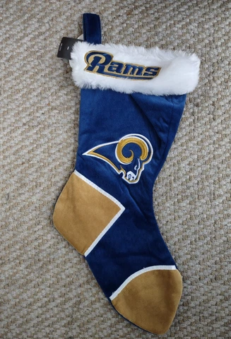 NFL Christmas Stocking - LOS ANGELES RAMS  Football Team - Blue & Gold ST. LOUIS Cover