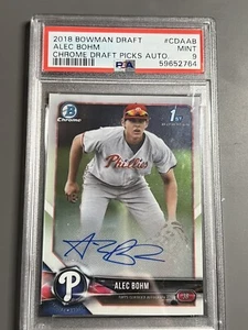 2018 Bowman Chrome ALEC BOHM AUTO Phillies PSA 9 - Picture 1 of 1