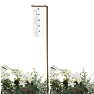 Garden Rust Metal 70cm Rain Glass Gauge Outdoor Ornament Yard Patio Decor Large - Picture 1 of 2