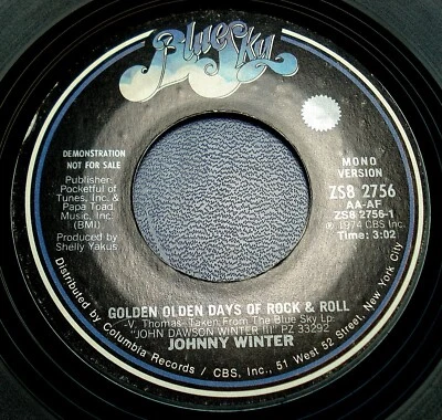 JOHNNY WINTER - GOLDEN OLDEN DAYS OF ROCK & ROLL (1974 MONO / STEREO PROMO) Foto 1 de 4