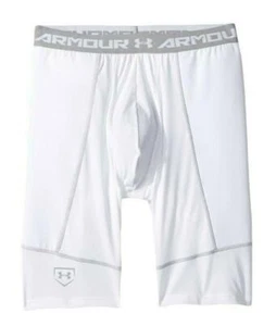 Under Armour Big Kids Boys Baseball Shorts Solid with Logo White & Grey  X-Small - Picture 1 of 5