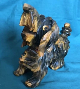 Vintage USSR Ukrainian HAND CARVED WOODEN SCULPTURE Dog (#1103) - Picture 1 of 10