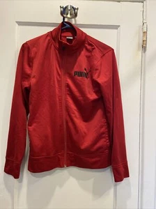 PUMA Track Jacket Kids Size Large (14-16) Red Full Zip Athletic Leisure Wear - Picture 1 of 12