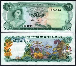 BAHAMAS 🙂 🙂 P35b* 1 DÓLAR* ND 1974* SIGNO W.C ALLEN* AU* VENDEDOR DE EE. UU. - Imagen 1 de 1