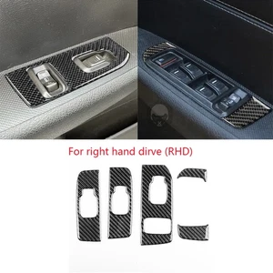 Fit For Hummer H3 2006-10 RHD Window Lift Switch Button Panel Cover Carbon Fiber - Picture 1 of 19