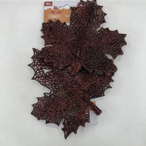 Decorazione Autunno 2 Glitter Clip-On Foglia d'Acero Stagionale Autunno Ringraziamento Foglie - Foto 1 di 5