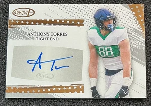 2025 Sage Aspire Football Bronze Foil Auto Anthony Torres #ASP-AT L.A. Rams - Picture 1 of 2