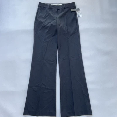 $235 Theory Women’s Emery Wool Pants Regular Fit Tailor Flare Leg Black Size 2 - Image 1 of 4